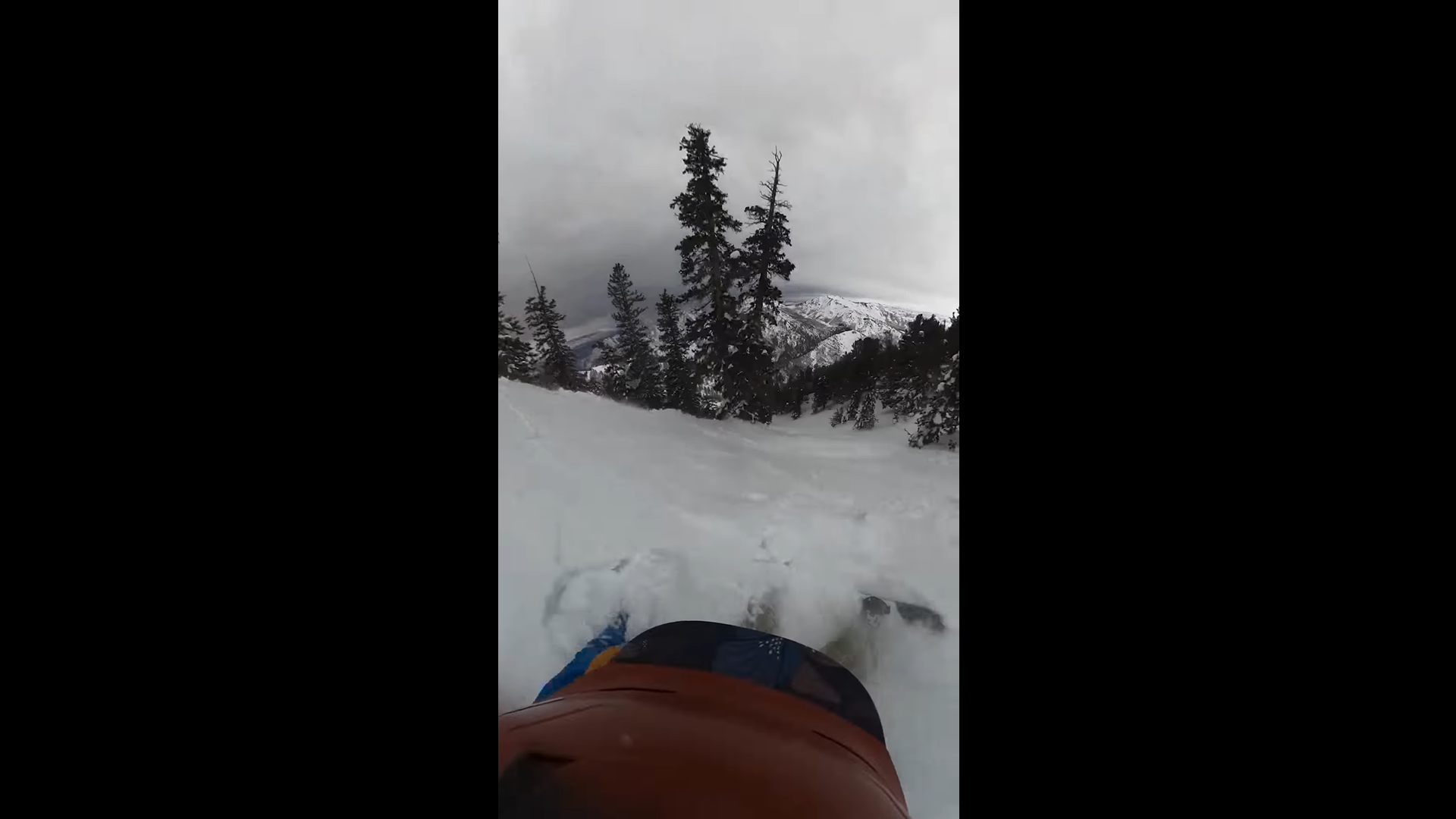 Blake Nielson, an Utah snowboarder captures moment he rode down with an avalanche