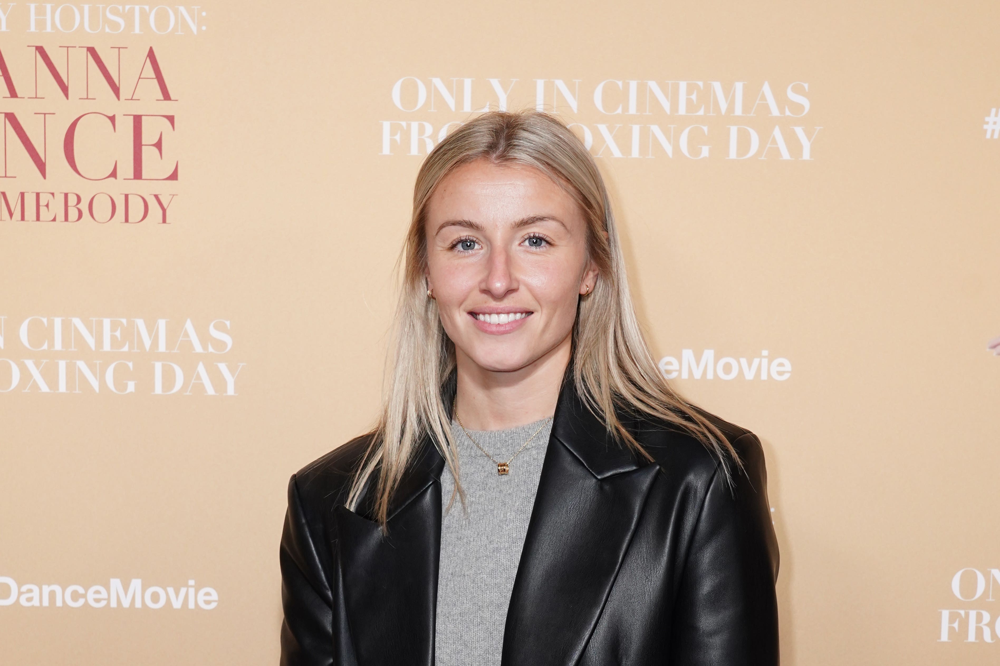 Leah Williamson arrives for the gala screening of I Want To Dance With Somebody at the Ham Yard Hotel in London. Picture date: Monday December 19, 2022.