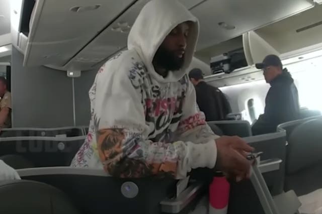 <p>Odell Beckham Jr was escorted off a plane at Miami International Airport in November</p>