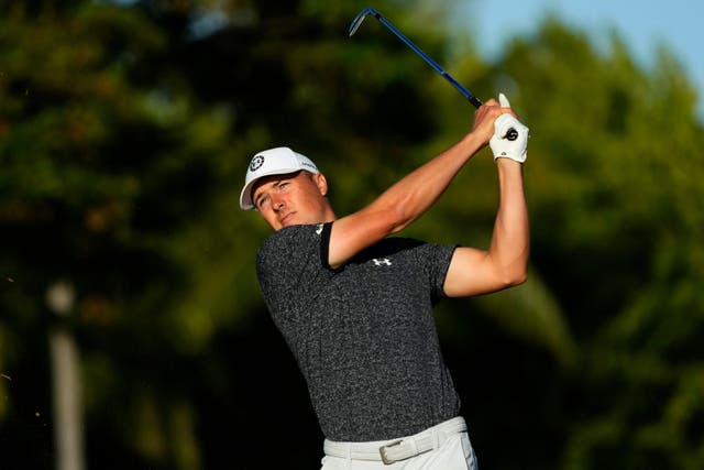 After opening with a 6-under 64, Jordan Spieth shared the lead at the Sony Open with Chris Kirk and Taylor Montgomery at Waialae Country Club in Honolulu (Matt York/AP)