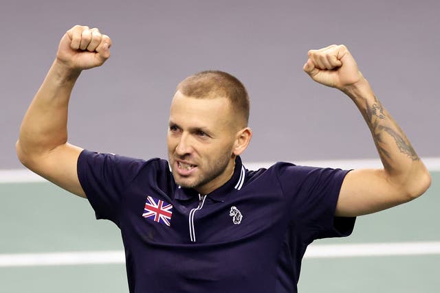 Dan Evans playing in Davis Cup for Great Britain in Glasgow in September (Steve Welsh/PA)