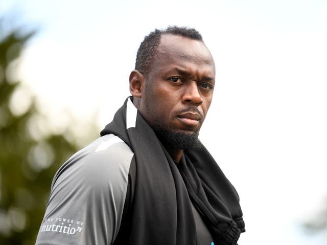 <p>Usain Bolt during a Soccer Aid for Unicef 2022 Training Session at Champneys Tring</p>