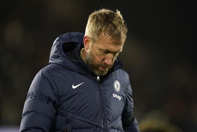 Graham Potter saw his Chelsea team lose for the sixth time during his reign against Fulham (Andrew Matthews/PA)