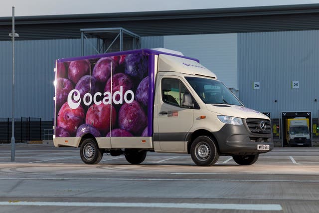 Undated handout photo issued by Ocado of one of their delivery vans (Ocado/PA)
