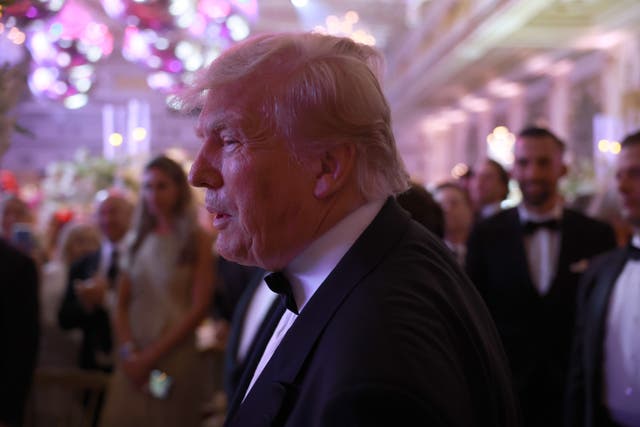 <p>Donald Trump - pictured on New Years’s eve 2022 - has denied the claims from Ms Carroll</p>