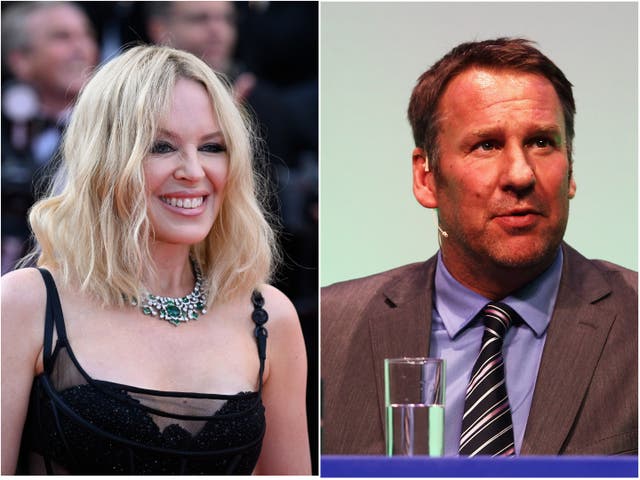 <p>Kylie Minogue and Paul Merson </p>