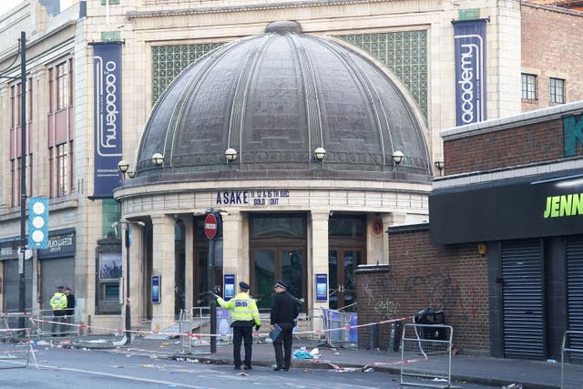 The O2 Academy Brixton is to remain shut for three months after the death of two people at a gig (Kirsty O’Connor/PA)