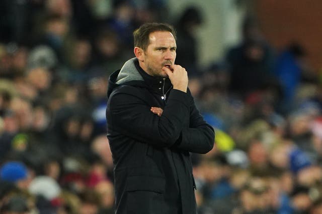 Everton manager Frank Lampard looks dejected (Peter Byrne/PA)