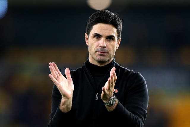 Arsenal manager Mikel Arteta is gunning for a rare win at the home of rivals Tottenham. (Nigel French/PA)