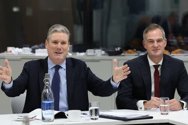 Sir Keir Starmer and Peter Kyle in Northern Ireland (Liam McBurney/PA)