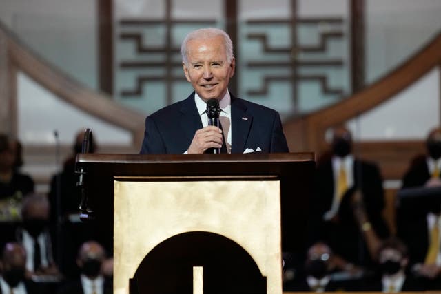 <p>Biden became the first sitting president ever to speak at a Sunday service at Ebenezer, the church where King once preached</p>