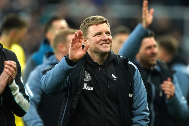 Newcastle head coach Eddie Howe has warned his players their season is only going to get harder (Owen Humphreys/PA)