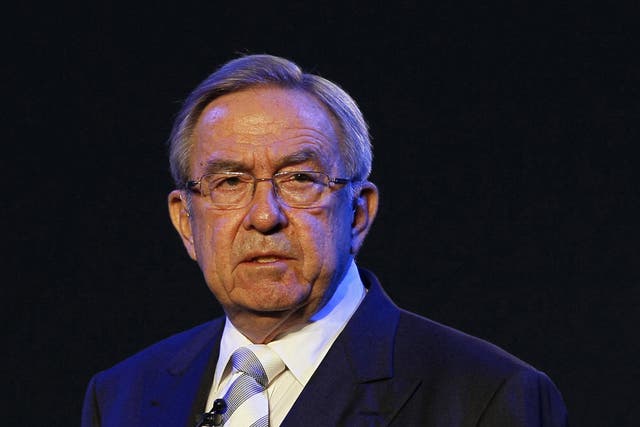 King Constantine of the Hellenes delivers a speech during the opening ceremony the Round Square International Conference at Wellington College, Crowthorne, Berkshire, England.