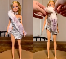 Artist uses a tampon to recreate Heidi Klum’s Golden Globes outfit