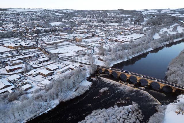 Snowy conditions in Hexham (Owen Humphreys/PA)