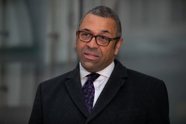 Foreign Secretary James Cleverly is holding talks in Washington as he seeks to bolster support for Ukraine in its struggle against Russia’s invasion (Lucy North/PA)