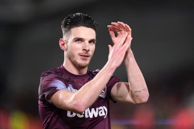 Declan Rice has become Arsenal’s top target this summer, according to the Times (John Walton/PA)