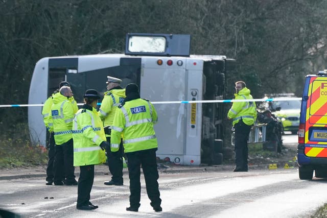<p>Police at the scene on the A39 Quantock Road in Bridgwater</p>
