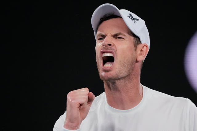 Andy Murray saved a match point on his way to beating Matteo Berrettini at the Australian Open (Aaron Favila/AP)