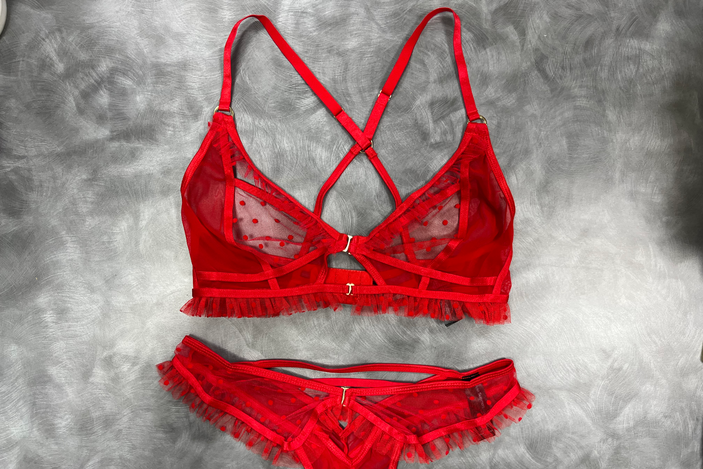 Ann Summers sweet melody crotchless set red lingerie sets