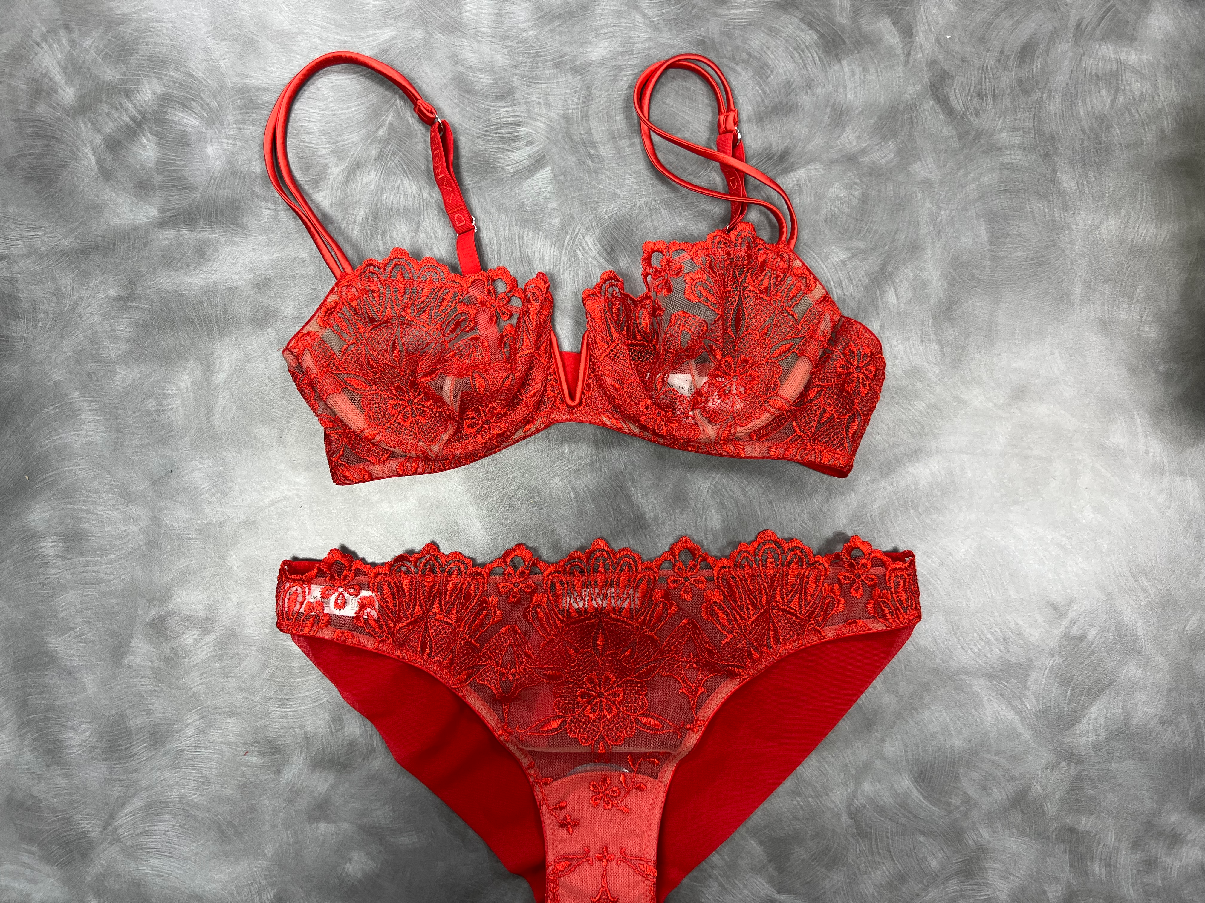 I.D. Sarrieri crossette half cup bra and brief best red lingerie sets