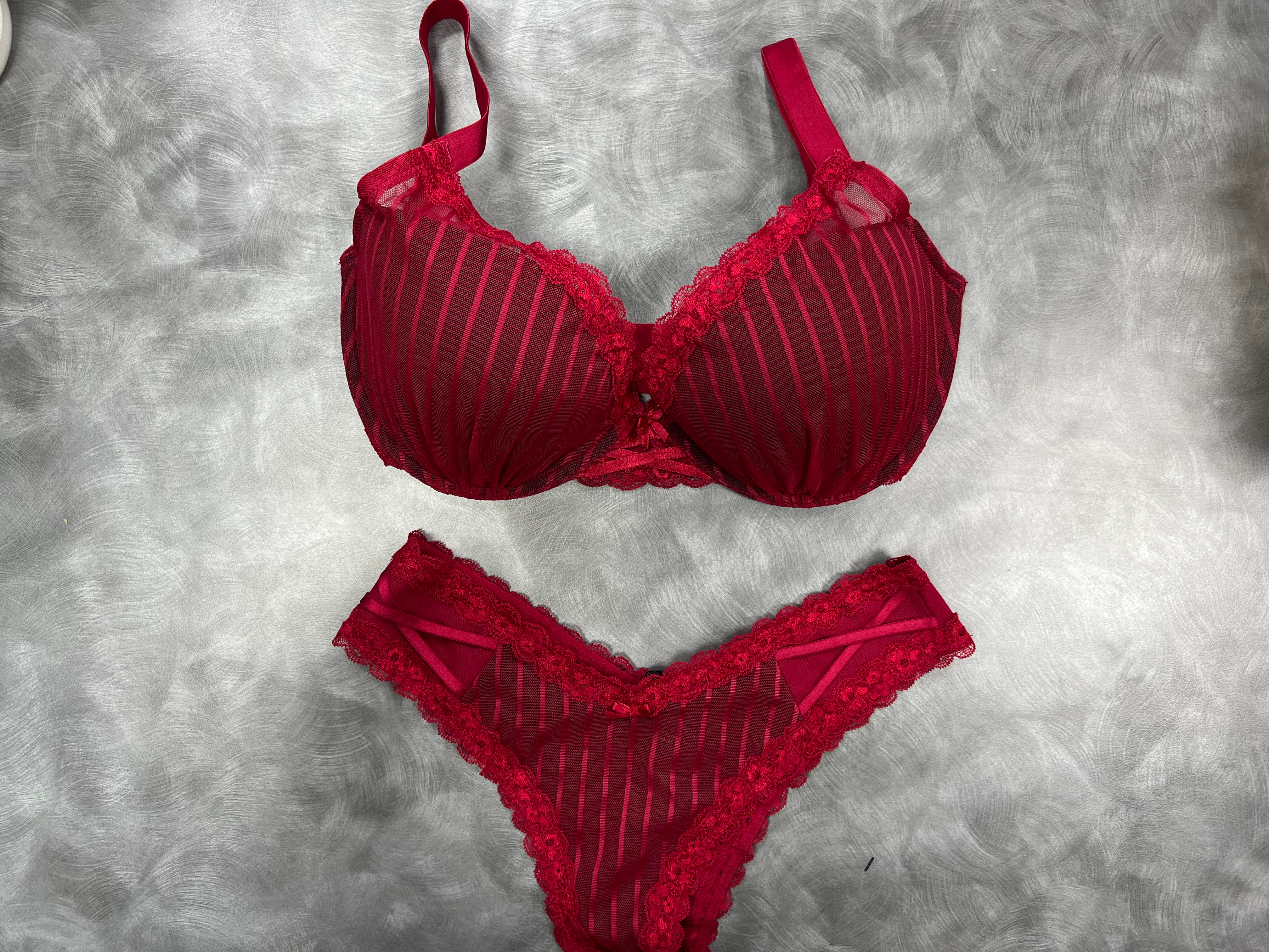 Pour Moi luxe linear lightly padded set best red lingerie sets