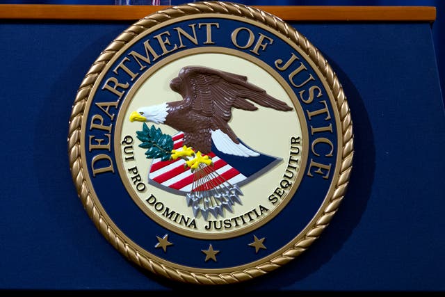 <p>The Department of Justice seal is seen in Washington, 28 November, 2018</p>