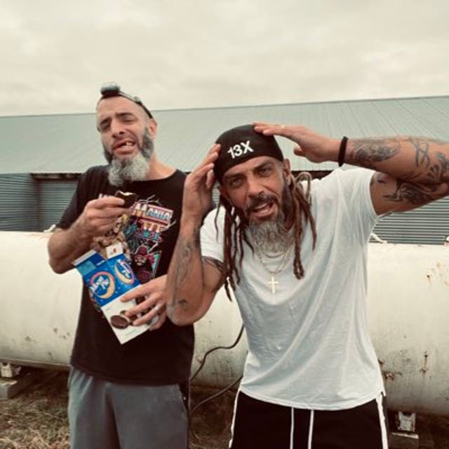 <p>Jay Briscoe, right, with his brother Mark, posted this image on Twitter hours before his death</p>
