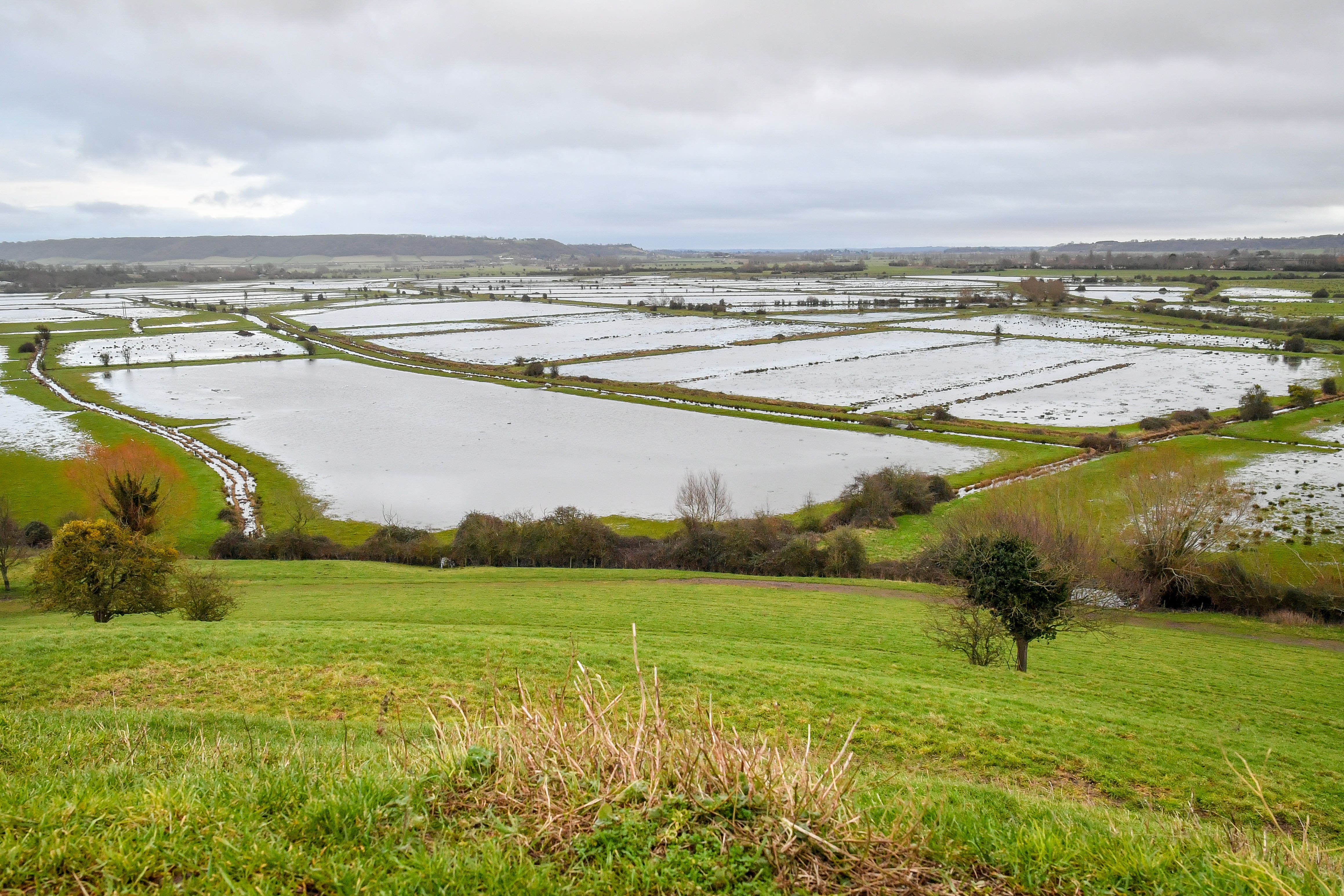 The Somerset Levels near Burrowbridge pictured in January 2021 (Ben Birchall/PA)