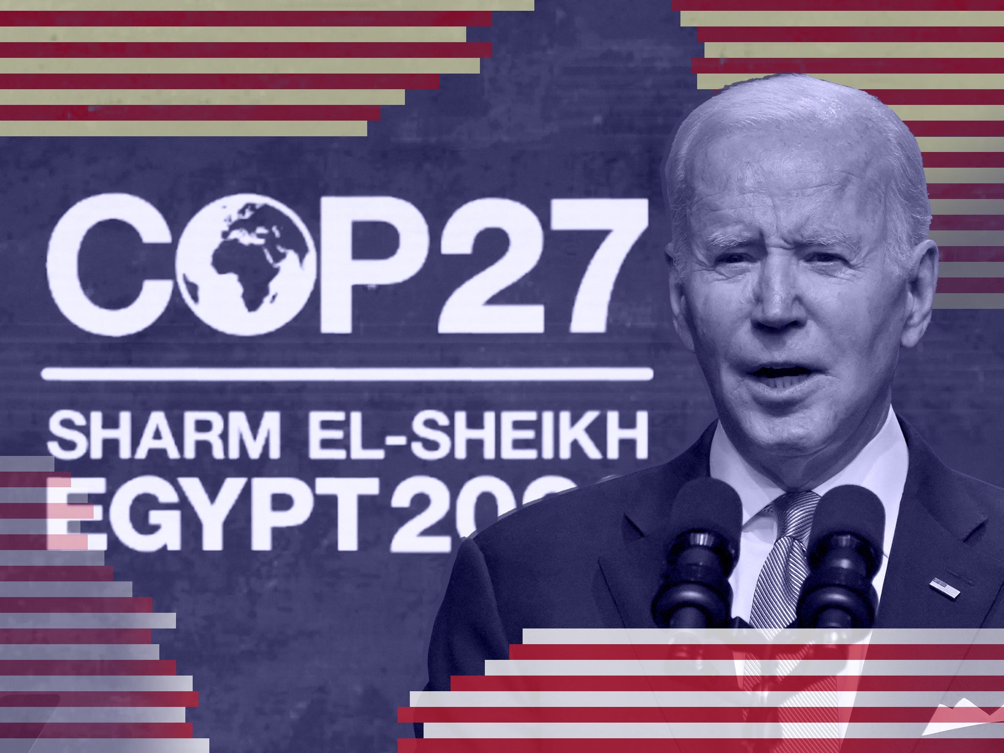President Joe Biden speaking at the Cop27 climate summit in Sharm el-Sheikh, Egypt