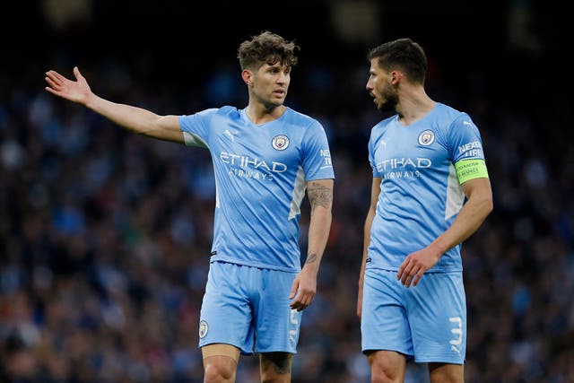 <p>Guardiola gave the lowdown on the injury status of his centre-backs Dias and Stones </p>