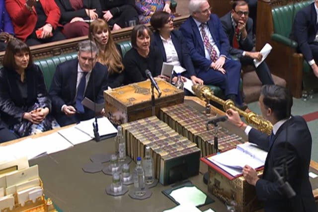 Prime Minister Rishi Sunak speaks during Prime Minister’s Questions (House of Commons/PA)