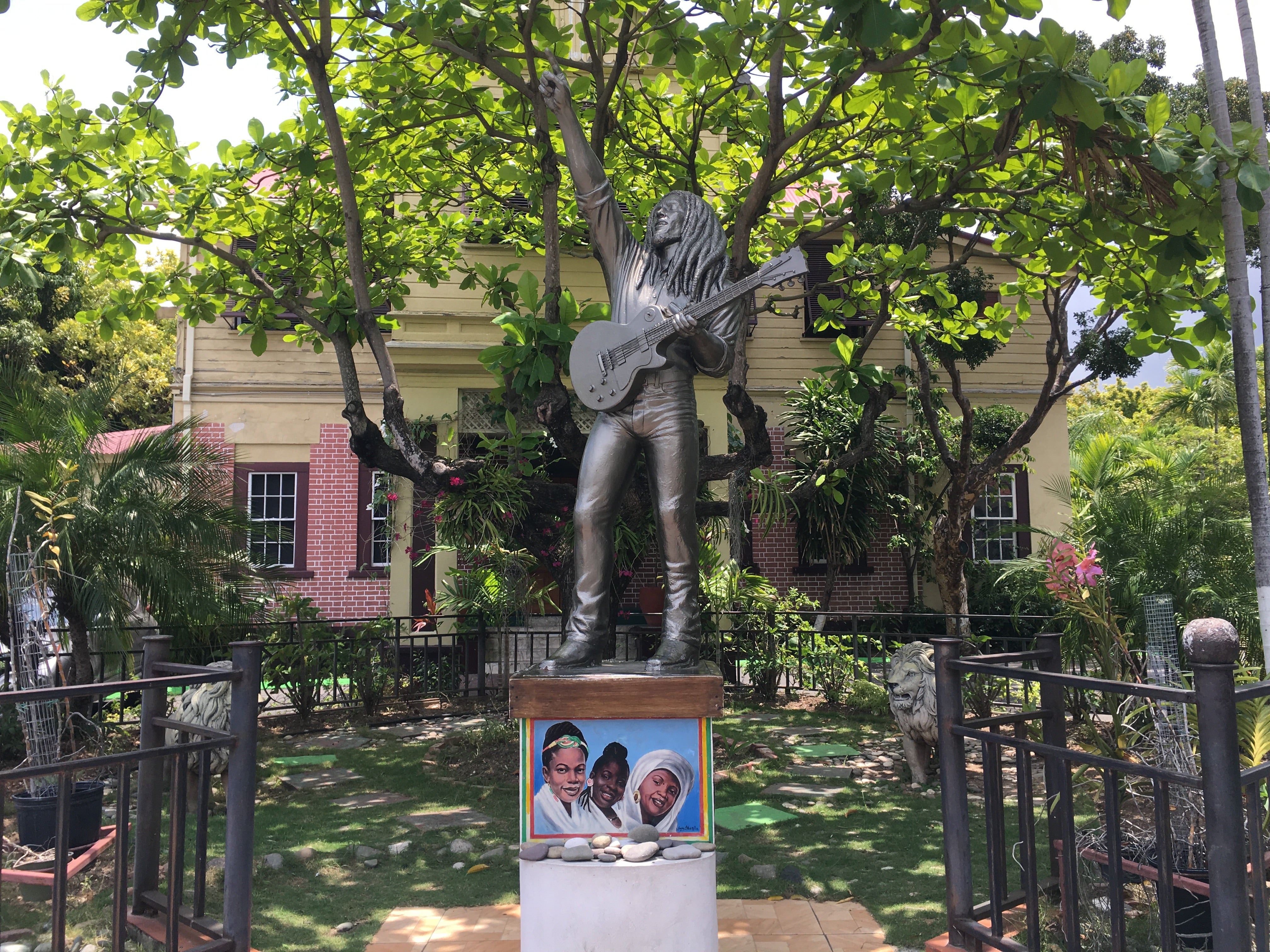 Bob Marley statue at Hope Road, the songwriter’s former home in Kingston