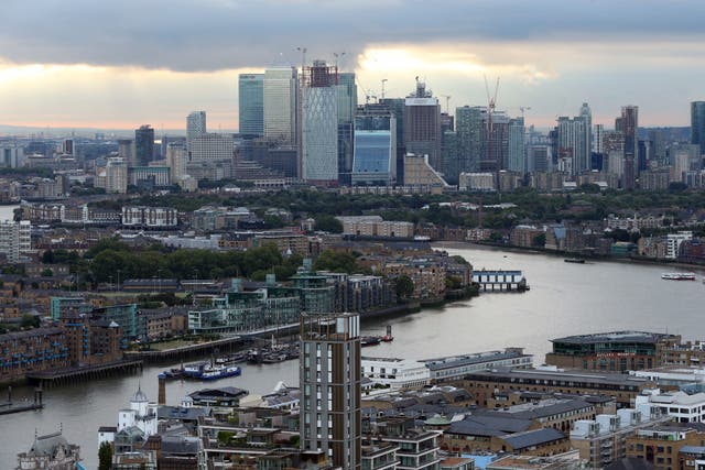 A view of Canary Wharf and the River Thames (Jonathan Brady/PA)