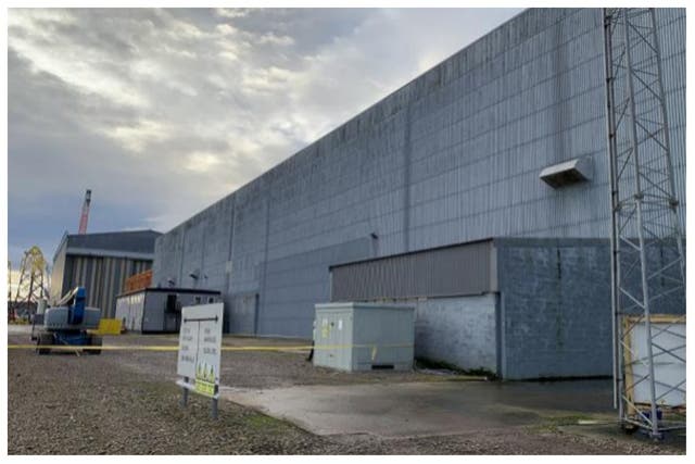 A picture showing the outside of Global Energy Nigg Limited’s Shop 7 premises at Nigg Energy Park in the Cromarty Firth (Health and Safety Executive/PA)