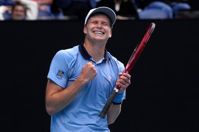 American Jenson Brooksby caused the second big shock of the Australian Open by knocking out second seed Casper Ruud to reach the third round (Dita Alangkara/AP)