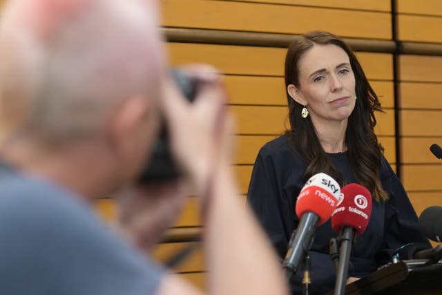 <p>New Zealand Prime Minister Jacinda Ardern announces her resignation at the War Memorial Centre</p>