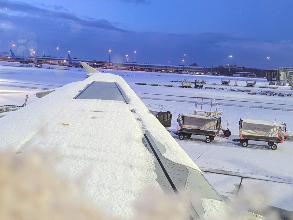 UK weather Manchester Airport closes runways due to heavy