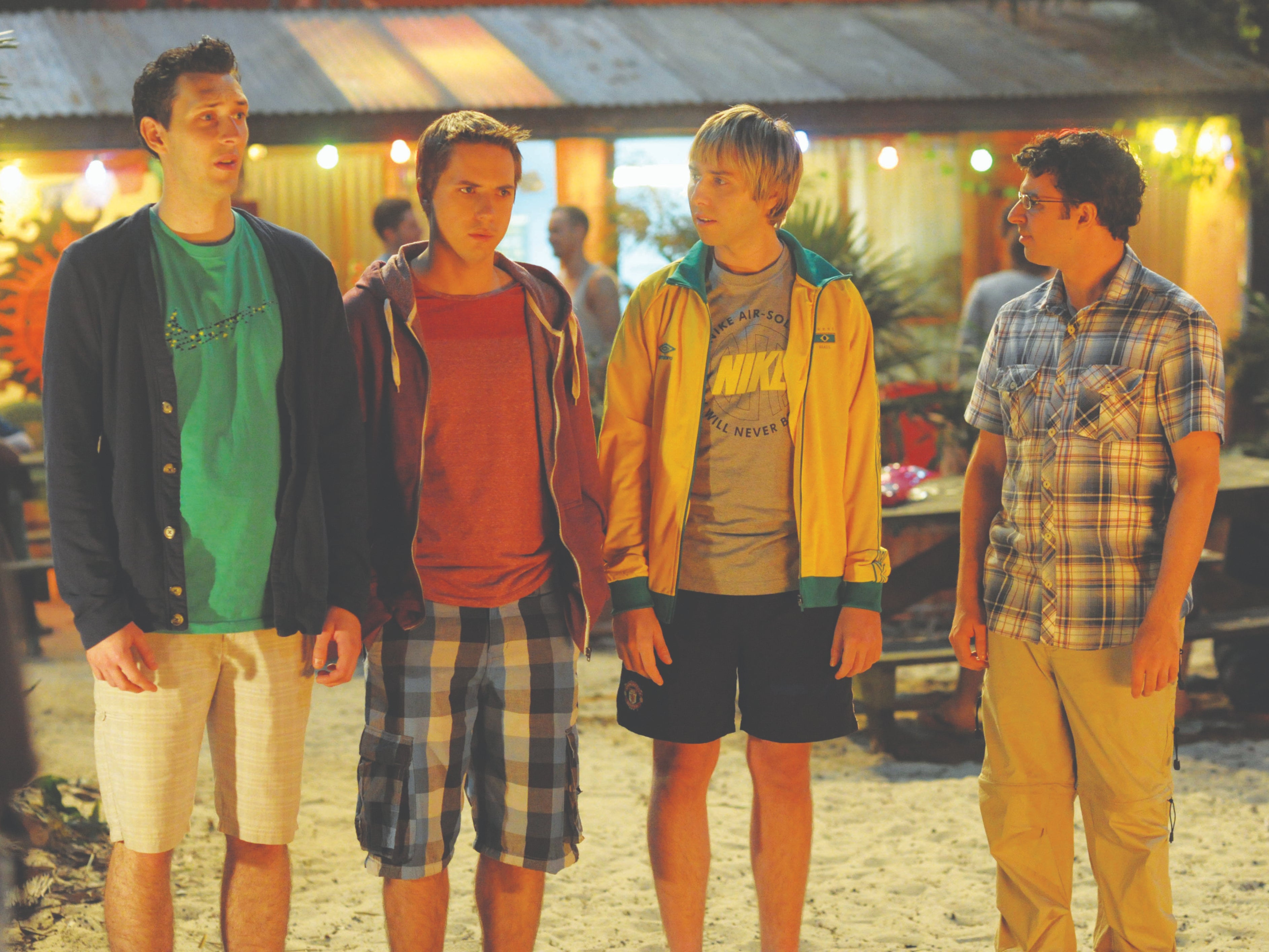 The four amigos: Blake Harrison, Joe Thomas, James Buckley and Simon Bird in ‘The Inbetweeners 2’