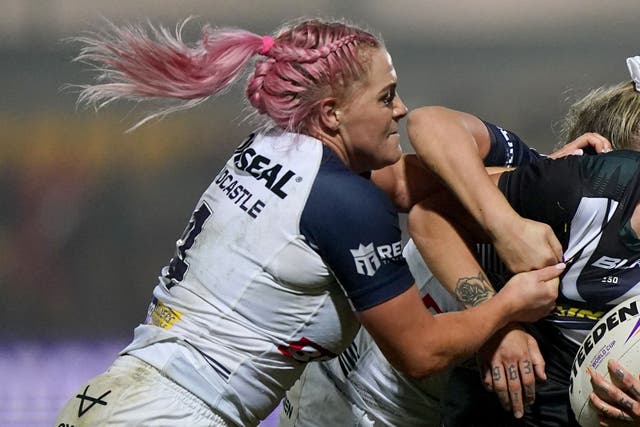 Amy Hardcastle (left) has joined Super League champions Leeds Rhinos (Tim Goode/PA)