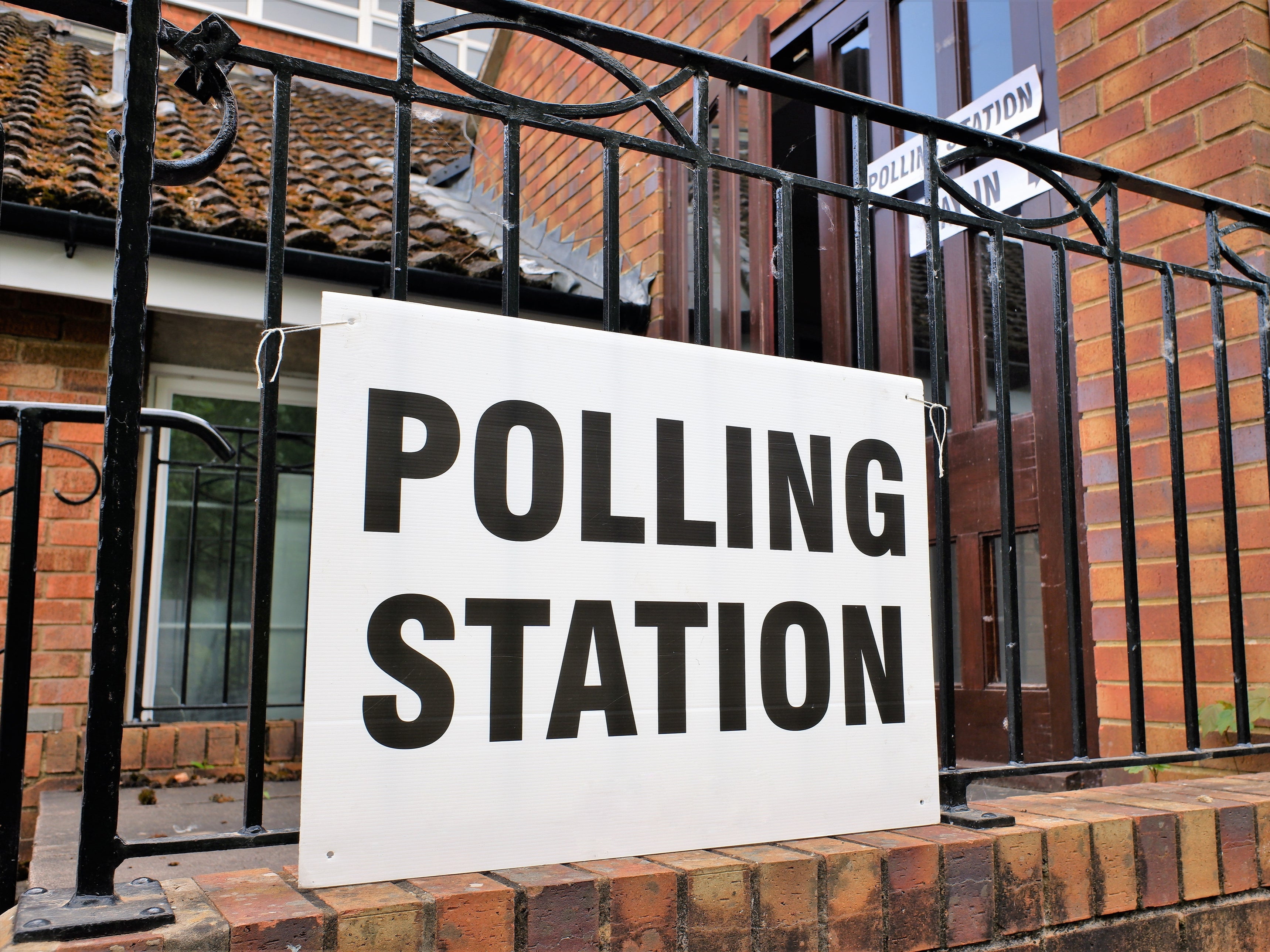 A polling station in Chorleywood, Hertfordshire