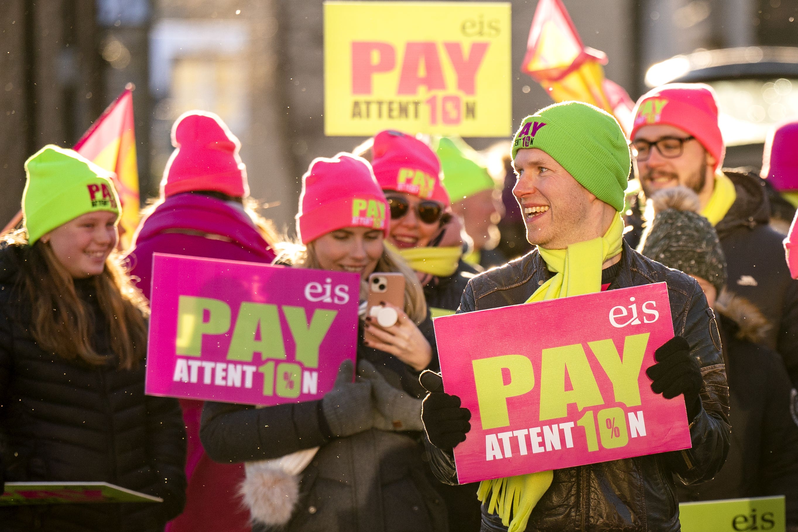 Teachers have previously gone on strike in Scotland, demanding a 10 per cent pay rise (Jane Barlow/PA)