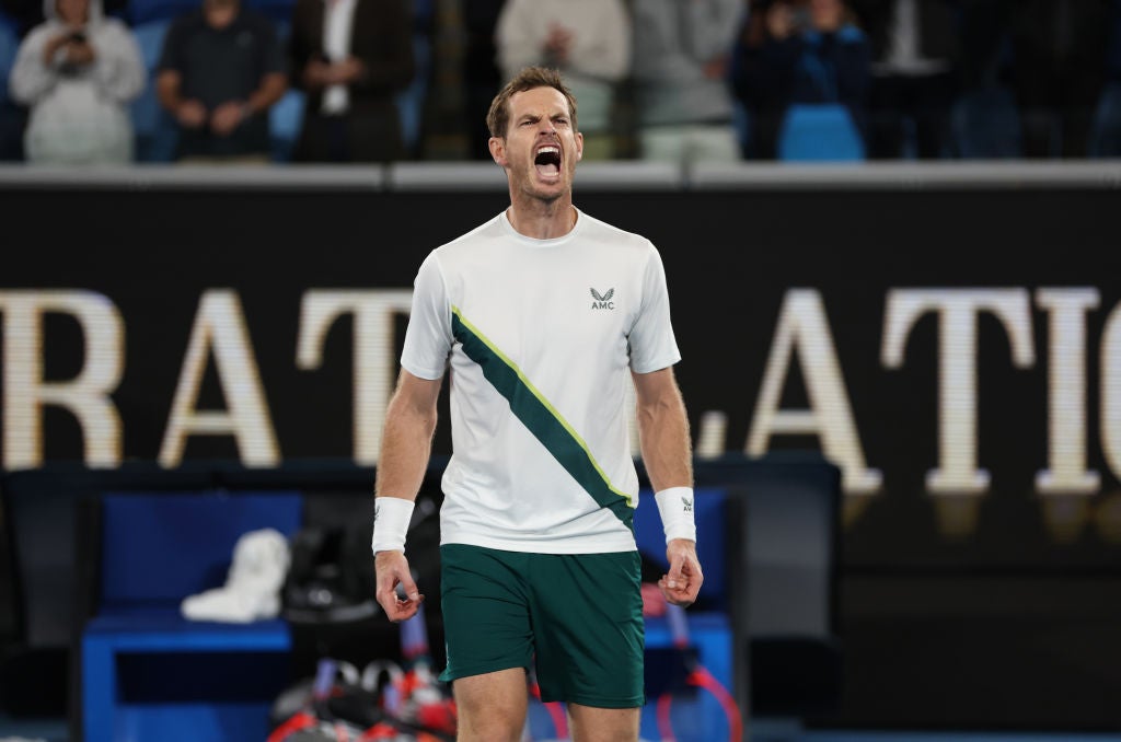 Andy Murray roars after defeating Thanasi Kokkinakis in five hours and 45 minutes