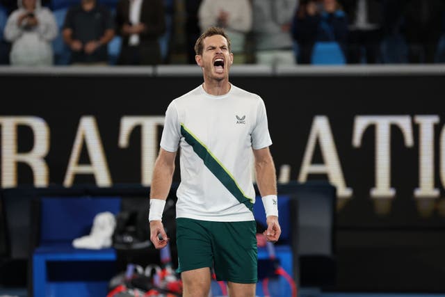 <p>Andy Murray roars after defeating Thanasi Kokkinakis in five hours and 45 minutes  </p>