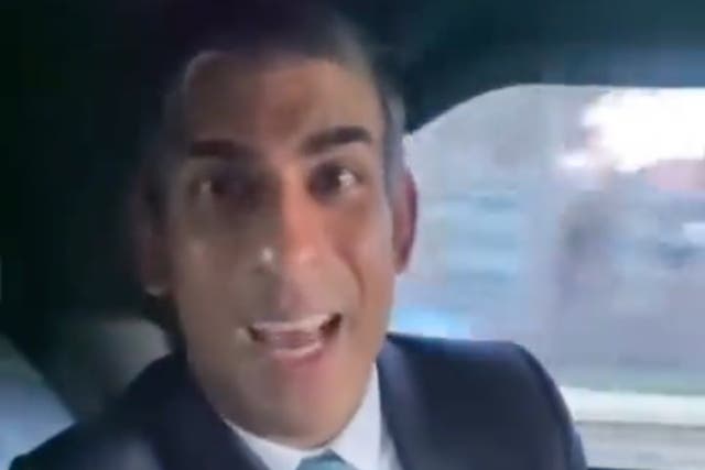 <p>Rishi Sunak was filmed not wearing a seatbelt as he filmed a video later posted to social media  </p>