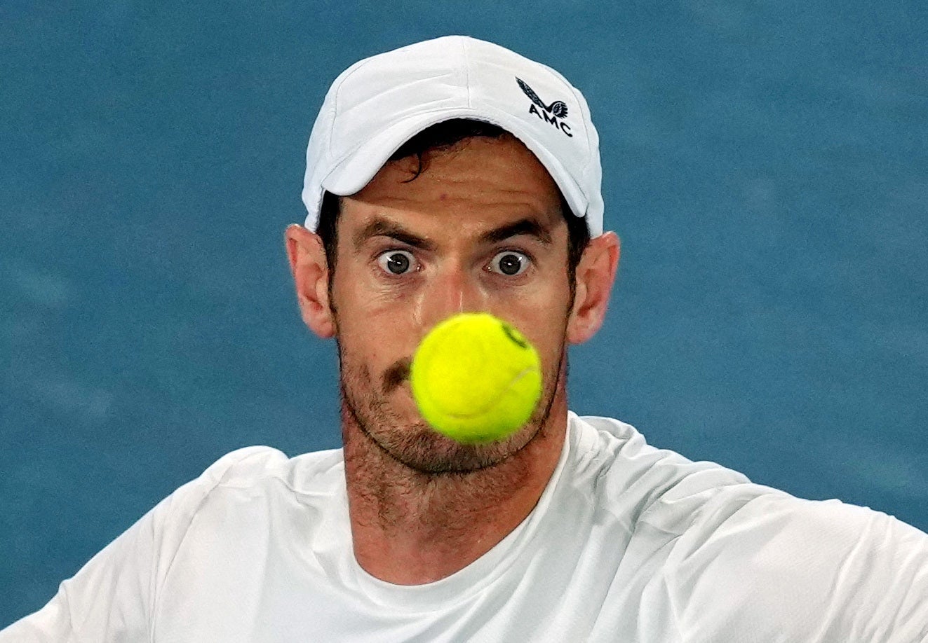 Andy Murray in action during his second round match against Thanasi Kokkinakis at the Australian Open