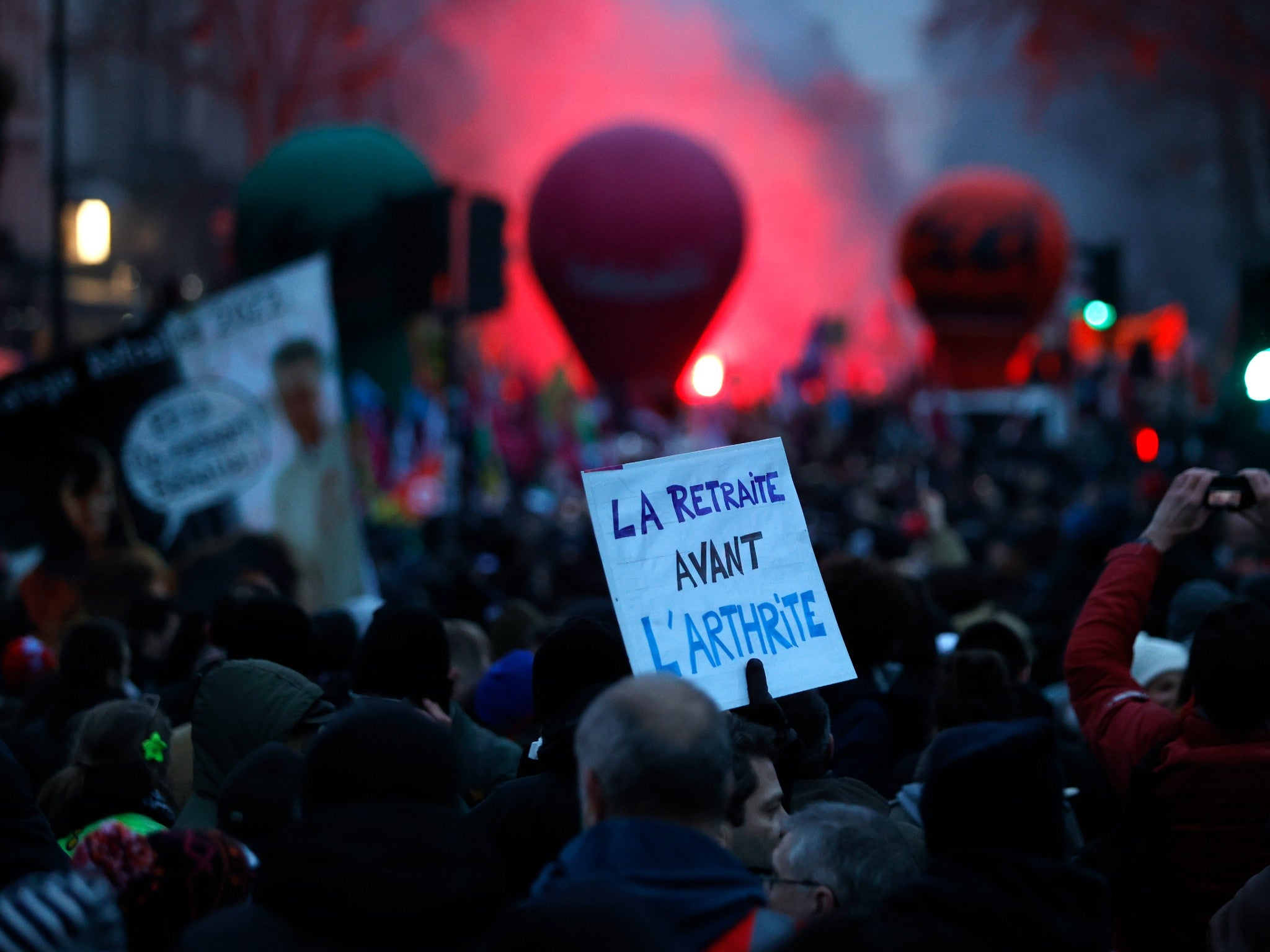 Protesters march in Paris