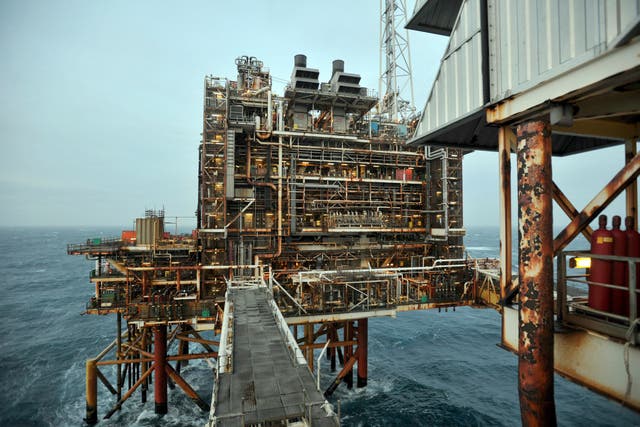 A view of part of the BP Etap platform (Eastern Trough Area Project) in the North Sea, around 100 miles east of Aberdeen, Scotland (Andy Buchanan/PA)