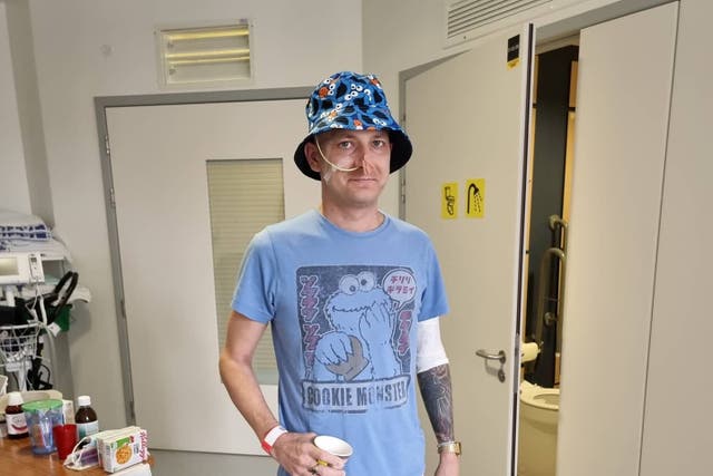 Rob in hospital wearing his Cookie Monster bucket hat (Collect/PA Real Life)
