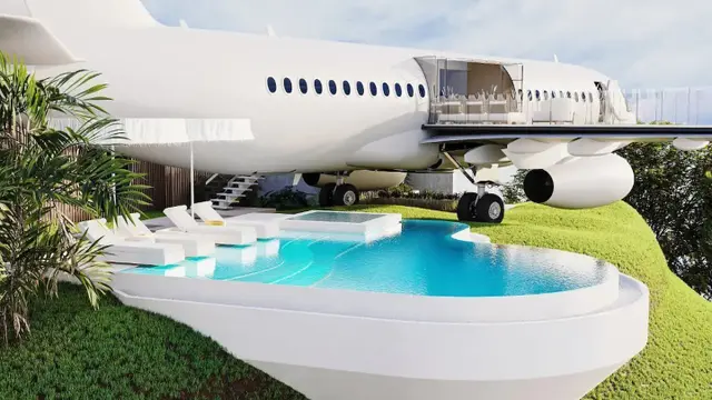 <p>The new ‘Private Jet Villa’ is being readied for guests</p>